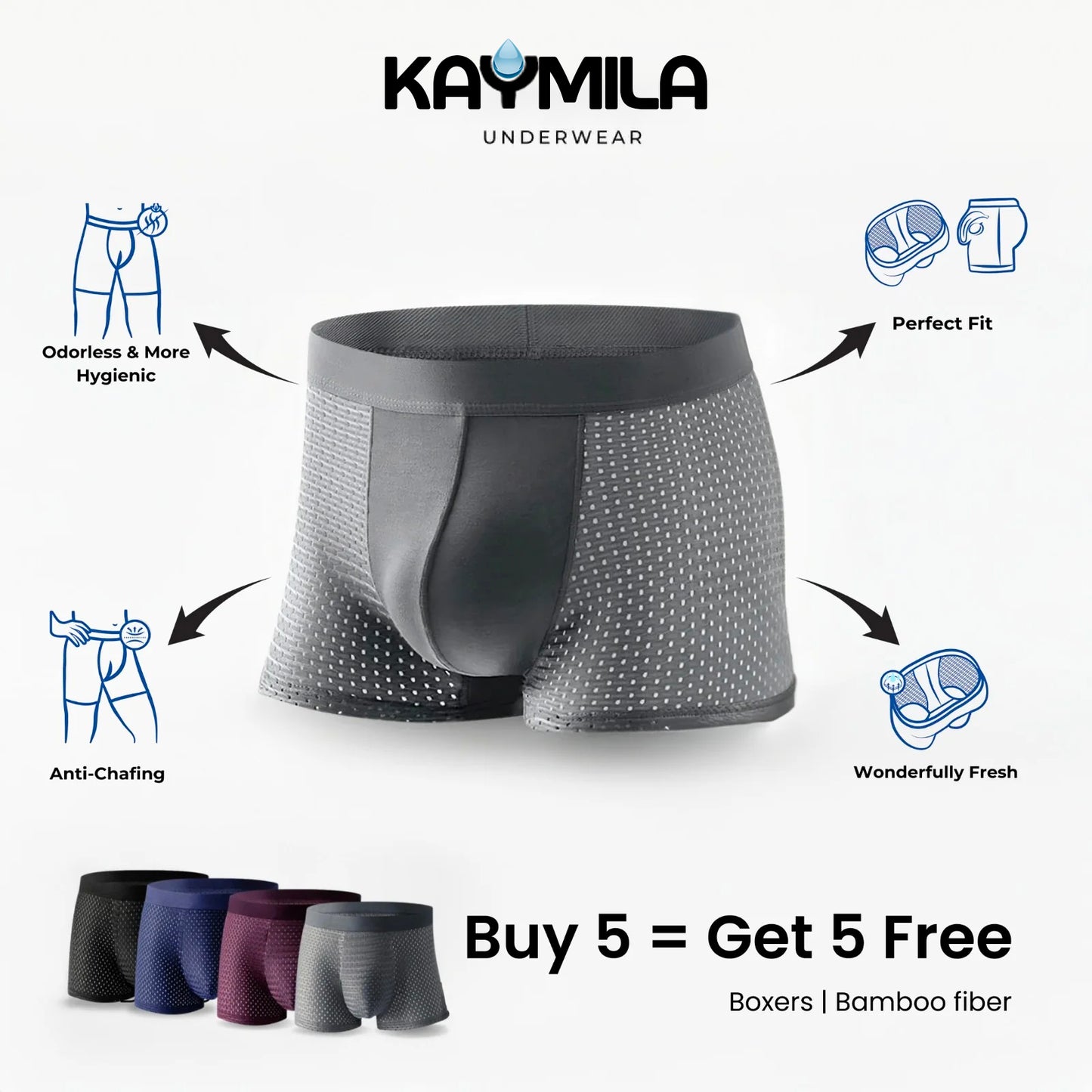 Bamboo Fibre Boxer Shorts - For All-Day Comfort