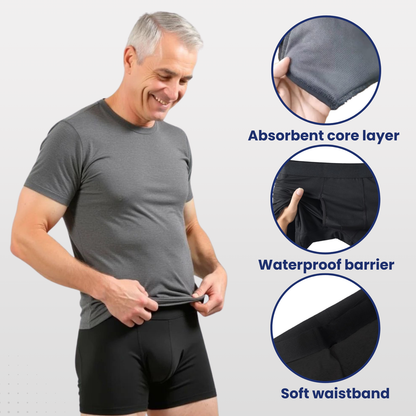 Absorbent Incontinence Boxer Briefs